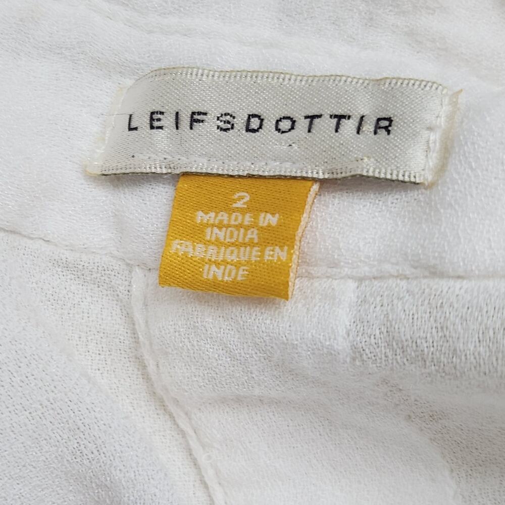 Anthropologie / Leifsdottir White Embroidered Bib-Front Blouse – Women Size 2 - Picture 8 of 9